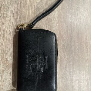Tory Burch Black Leather Wristlet